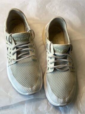 Sperry Neutral Beige Knit & Suede Low-Top Sneaker